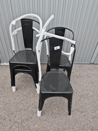 Metallstuhl, Industrial Style, schwarz, 4 Stk., Neu