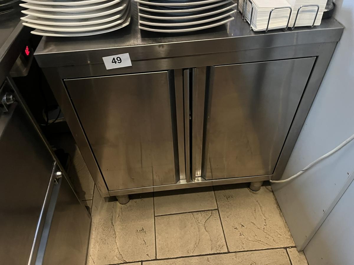 Edelstahl Arbeitsmodul 80/70/85 cm 2 Flügeltüren, 2 Fachebene