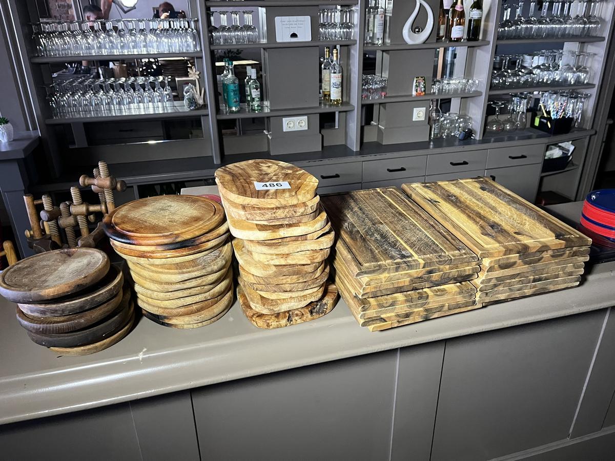 50 teiliges Holzschneidbretter/Servierplattenset