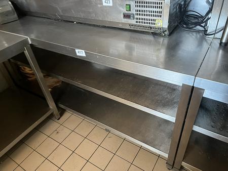 Edelstahl Arbeitsmodul 2 Fachebene 180/70/125 cm