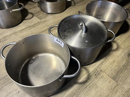 3 Stck Edelstahl Kochtpfe 28/18 cm