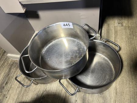 3 Stck Edelstahl Kochtpfe 30/13 cm