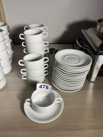 14 Stk. Suppentassen mit Untersetzer