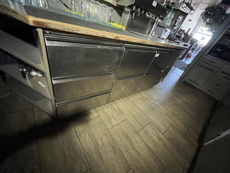 Edelstahl Getrnkepult steckerfertig 210/60/85 cm