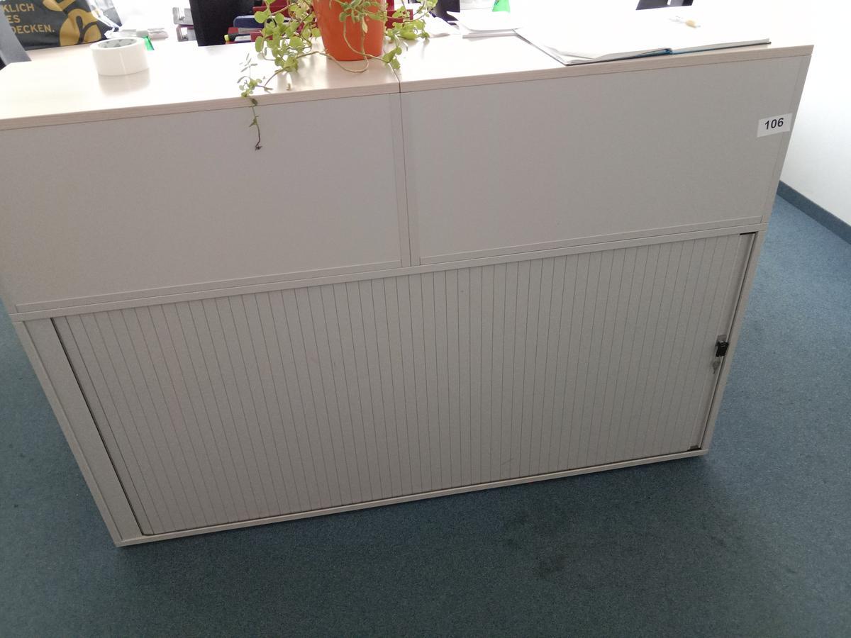 Rollladenschrank, Oberteil offen, 160cm lang, 3 Ordner hoch