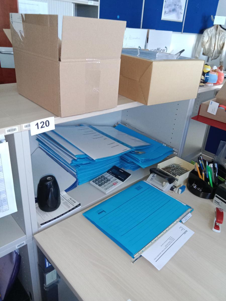 Rollladenschrank, Oberteil offen, 160cm lang, 3 Ordner hoch