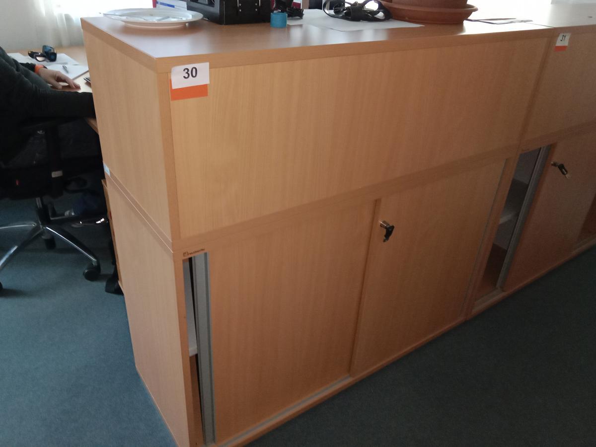 Aktenschrank, 120cm lang, 3 Ordner hoch, beidseitig