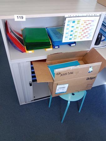Rollladenschrank, Oberteil offen, 80cm lang, 3 Ordner hoch