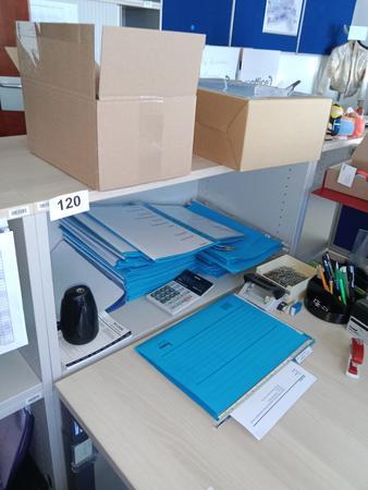 Rollladenschrank, Oberteil offen, 160cm lang, 3 Ordner hoch