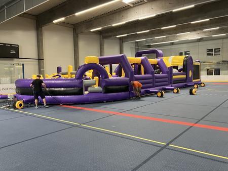 Kinderhpfburg  5x4m, 0.55mm PVC, mit 2 Geblse