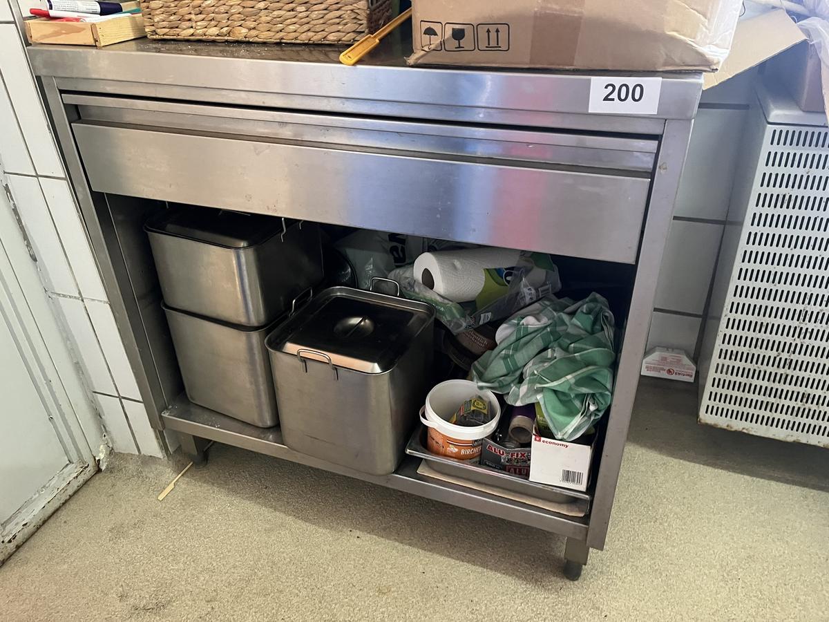 Edelstahltisch mit Panierlade ca. 90/70/90 cm