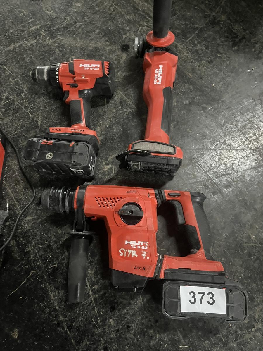 HILTI Akku-Set: 1 Winkelschleifer 125 mm, 1 Akkubohrhammer TE 6 , 1 x Akkuschrauber?d=2025-11-29 10:18:45