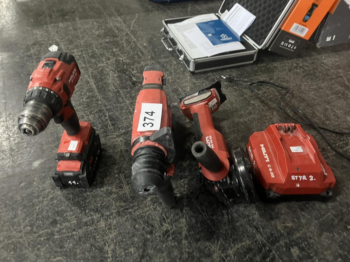 HILTI Akku-Set: 1 Winkelschleifer 125 mm, 1 Akkubohrhammer TE 6 , 1 x Akkuschrauber?d=2025-11-29 10:18:47