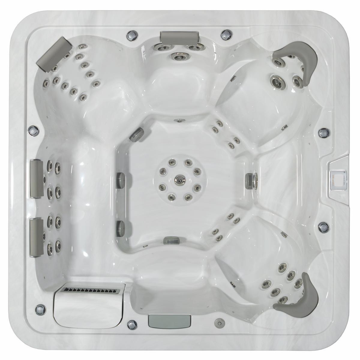 Whirlpool ViskanSpa Modell Lindö, 230x230cm, Wannenfarbe Sterling, Außenfarbe Alu weiß, inkl. Fernbedienung?d=2025-11-18 05:01:56