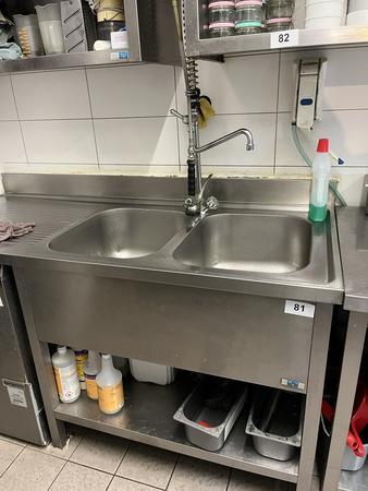 MAY WAY Spltischmodul mit Armatur ca.160/75 cm Becken ca.50/40/25 cm