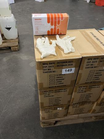 3 Karton Qualatex Latex Handschuhe, je 10 Pakete à 100 Handschuhe, Medium 3 Karton Qualatex Latex Handschuhe, je 10 Pakete à 100 Handschuhe, Medium
