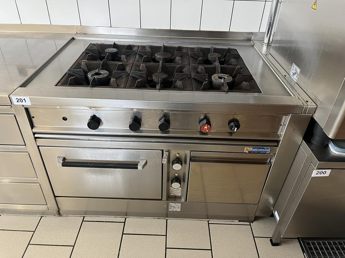 6-flammiger Gasherd ca.122/90/85 cm