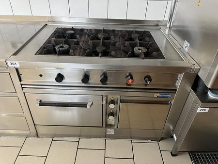 6-flammiger Gasherd ca.122/90/85 cm 6-flammiger Gasherd ca.122/90/85 cm