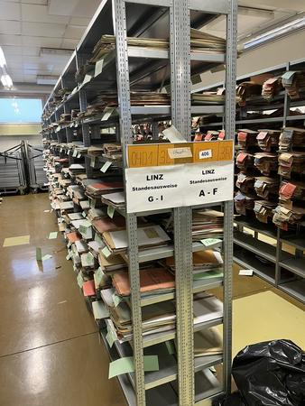 ca. 7.8 Laufmeter Steckregalanlage mit Fachböden, 60cm tief, 224cm hoch ca. 7.8 Laufmeter Steckregalanlage mit Fachböden, 60cm tief, 224cm hoch