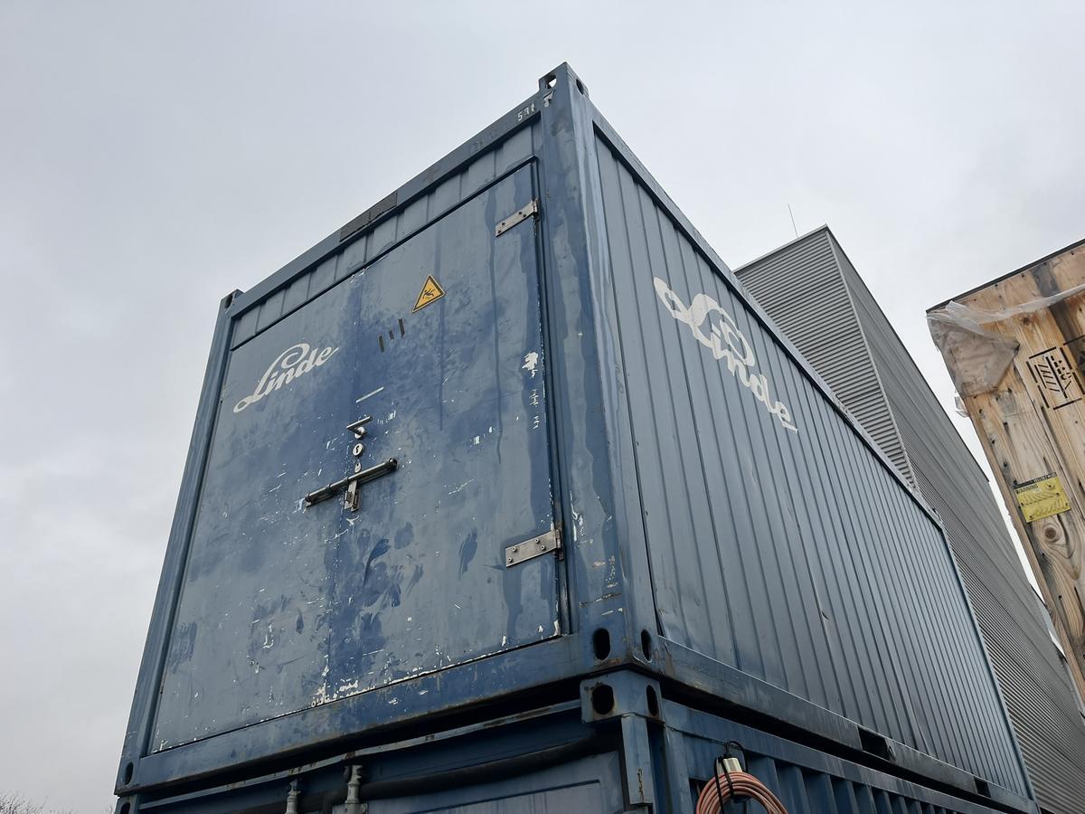 Containex B&uuml;ro-Lagercontainer mit Doppelt&uuml;re, Fenster stirnseitig, Elektroinstallation, Alu Riffelblech Boden, 6055x2435x2590mm, isoliert