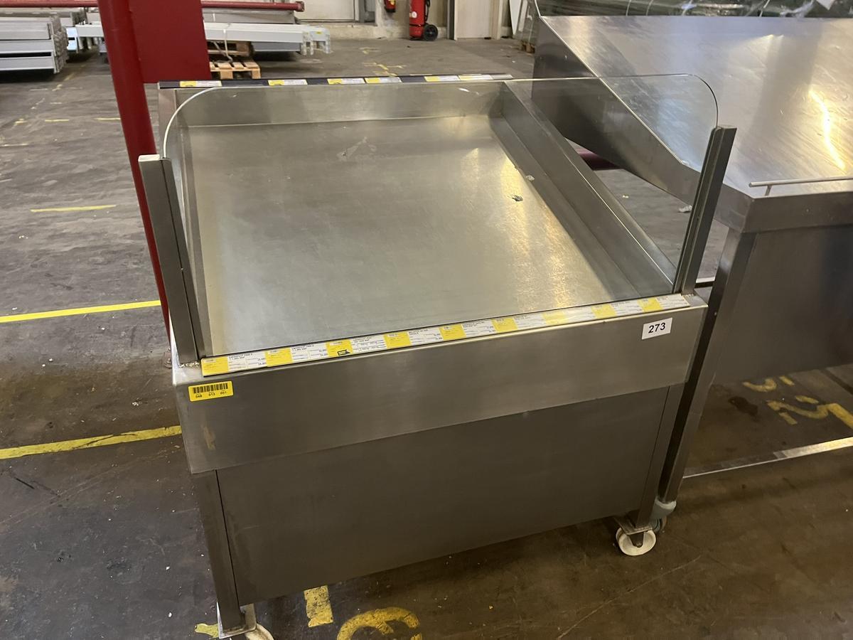 Edelstahl Fisch - Gastroverkaufstisch, rollbar, ca. 108x107x110cm