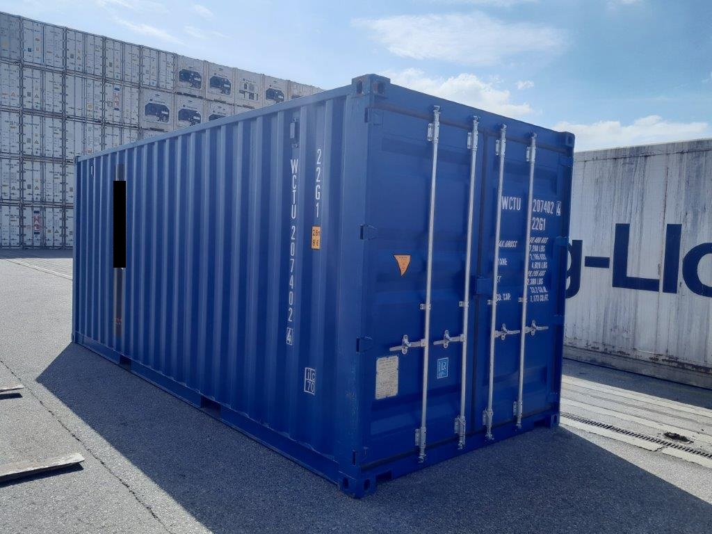 20 Fu&szlig; ISO See- und Lagercontainer, RAL5010 Enzianblau