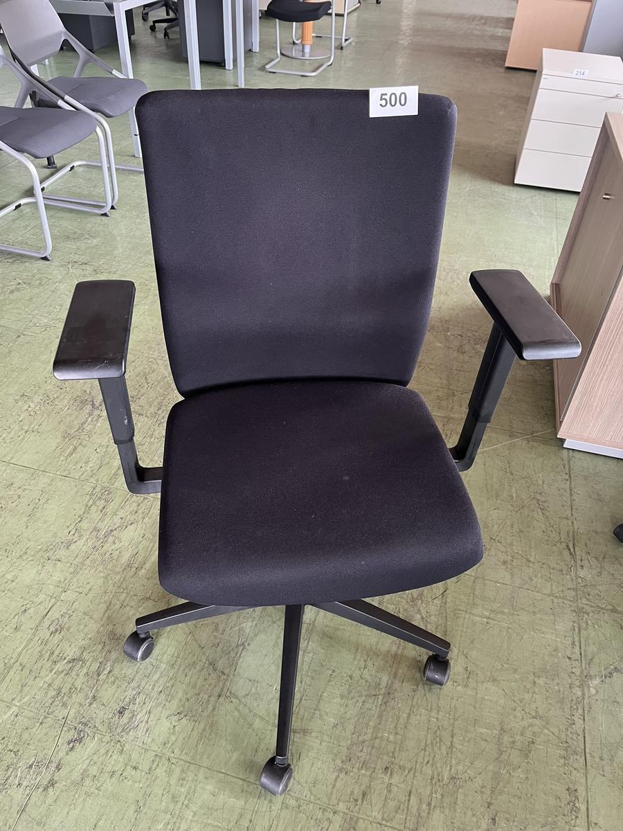 B&uuml;rodrehstuhl mit Armlehne verstellbar schwarz