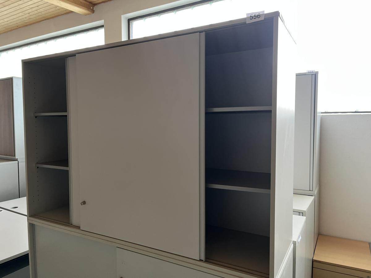 Aktenschrank 160/110 cm 3 Ordnerh&ouml;hen grau mit Schiebet&uuml;ren?d=2026-01-20 11:51:32
