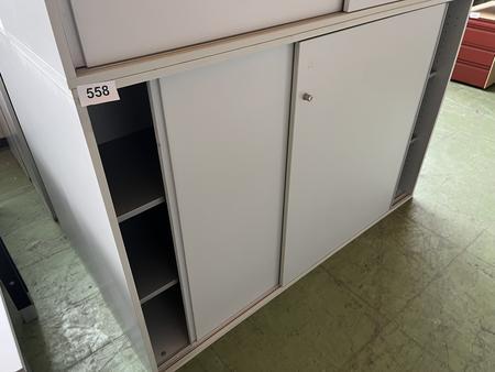 Aktenschrank 160/110 cm 3 Ordnerh�hen grau mit Schiebet�ren