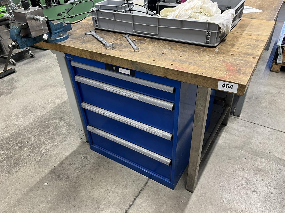 LISTA Werkbank mit Massivholzarbeitsplatte 125/90 cm