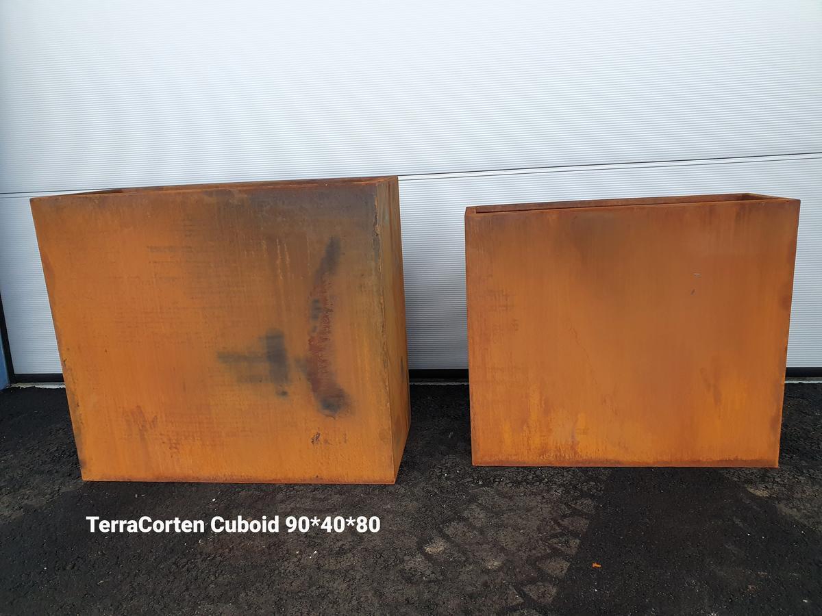 Terra Corten Cortenstahl Pflanzengef&auml;&szlig; Cuboid 90x40x80cm