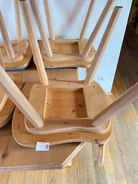 2 Holzsessel gepolstern blau