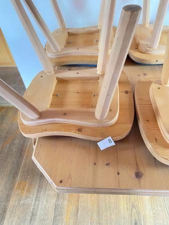 2 Holzsessel gepolstern blau