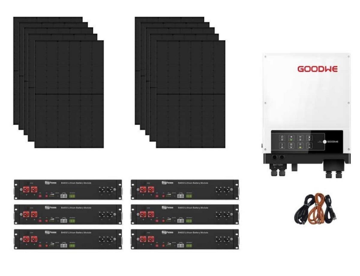 1 Set PV Anlage inklusive Speicher (Wechselrichter + 4,40 kW Paneele + 14,4 kWh Speicher) - PV Hybrid Wechselrichter - 14,4kWh Speicher Batterien - 5,28kw PV Paneele und Zubeh&ouml;r - NEU - Wechselrichter: GoodWe 5048 Hybrid-Wechselrichter?d=2026-03-04 00:08:23