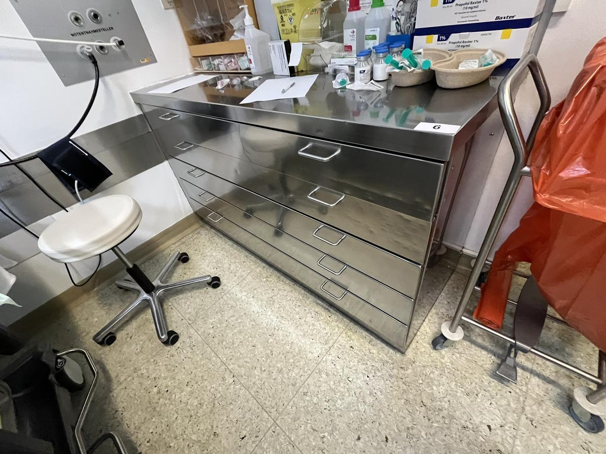 Kiefer Edelstahltisch, mit 5 Laden, 160x60x90cm?d=2026-03-09 21:06:46