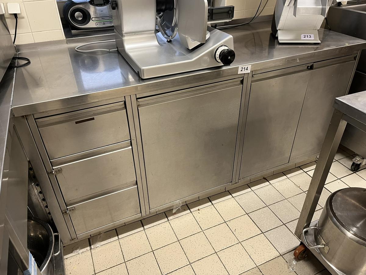 Edelstahl Arbeitstisch 180/70/90 cm 3 Laden 