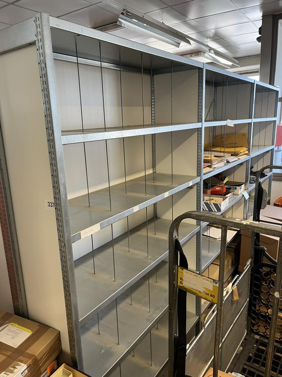 3.0 Laufmeter Doppelregale 40/40 breit, 225 cm hoch 6 Fachebene