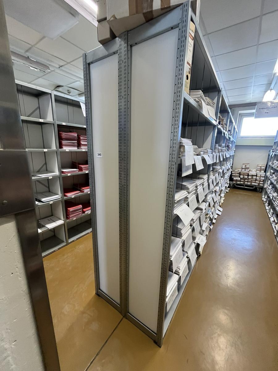 6  Laufmeter Doppelregale 40/40 breit, 225 cm hoch 6 Fachebene