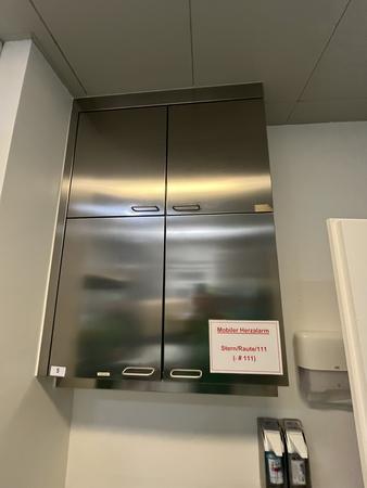 Kiefer Edelstahlschrank, 4t�rig, 2tlg, 110x35x160cm