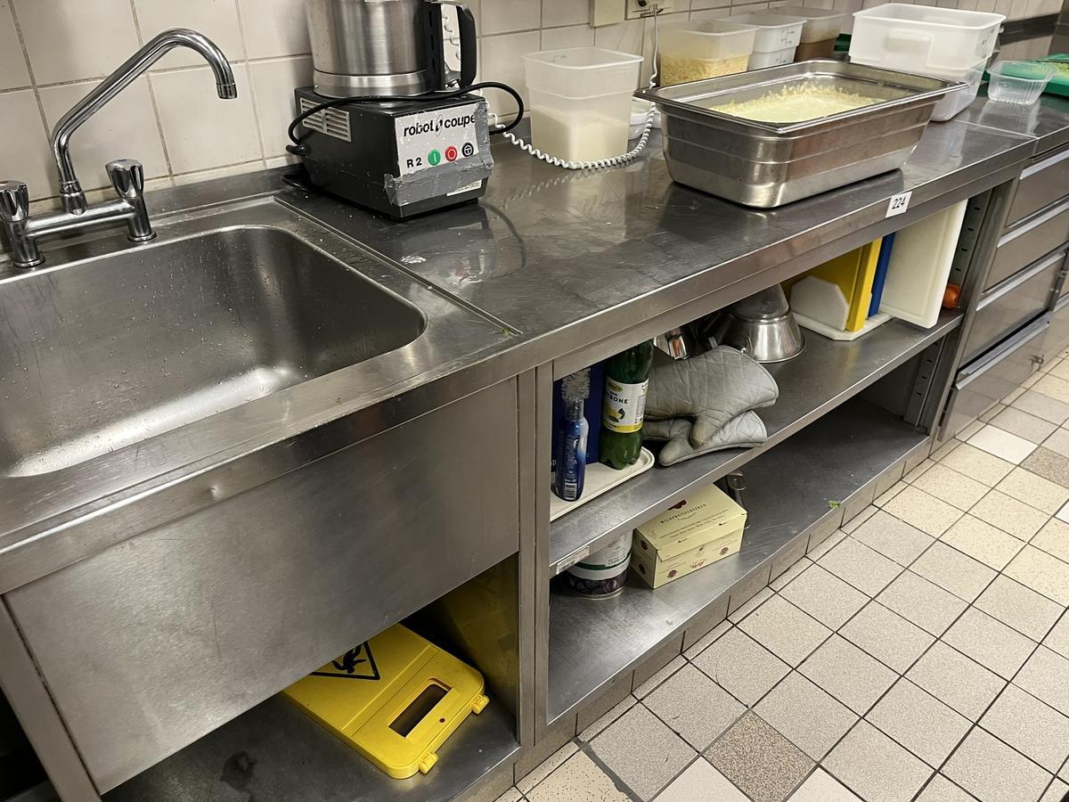 Sp&uuml;ltisch-Arbeitsmodul in Edelstahl - Ablage offen ca. 205/70/90 cm?d=2026-03-13 21:28:35