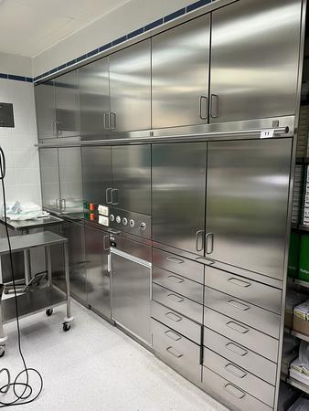 3teilige Edelstahl Schrankwand (3 x 107x70x250cm)