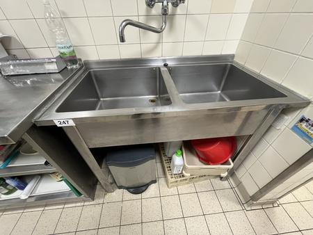 Edelstahl Doppelsp�ltischmodul ca. 115/60/85 cm