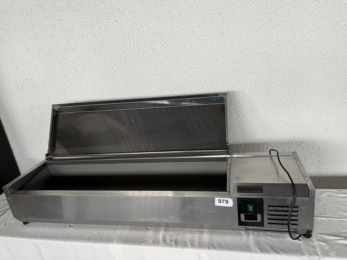 GGM Gastro K&uuml;hlaufsatzvitrine 1400/335 mm f&uuml;r 6 x GN 1/4