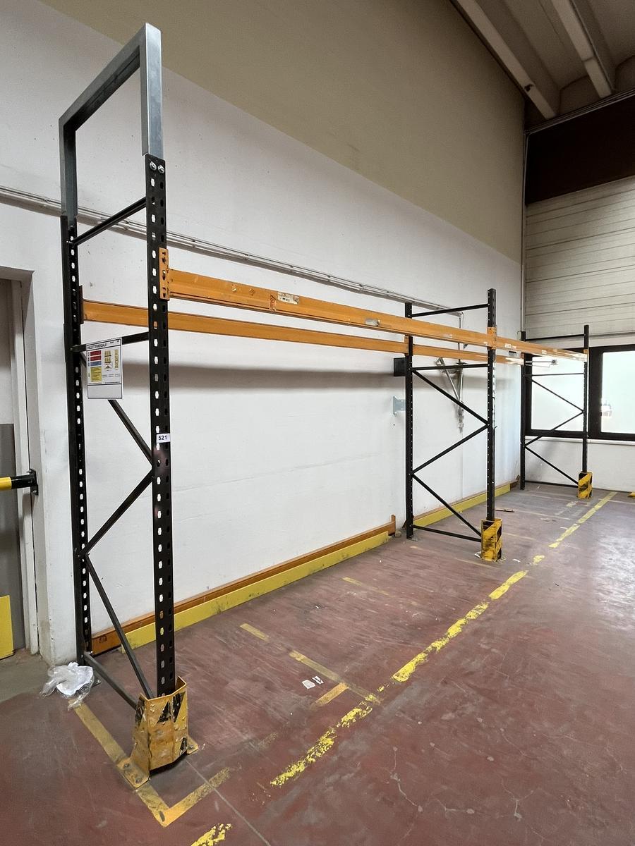 ca.6.8 lfm Palettenregale mit 3 St&uuml;ck Stehern und 4 Einh&auml;ngebalken