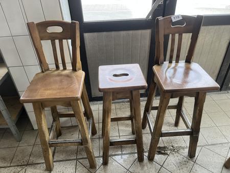 3er Barhocker-Set, 2 Stk. mit Lehne, 1 Stk. ohne Lehne 3er Barhocker-Set, 2 Stk. mit Lehne, 1 Stk. ohne Lehne