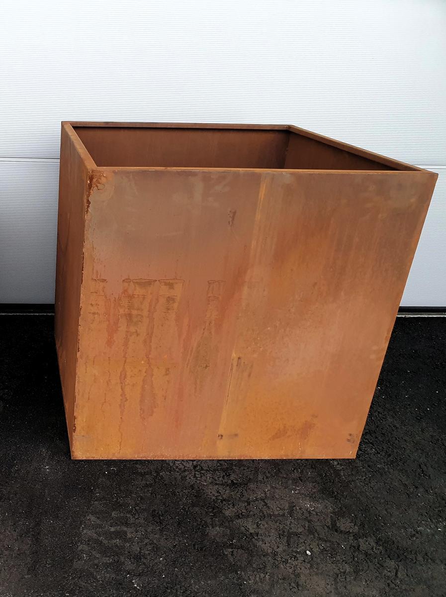100x100x100cm Terra Corten Cortenstahl Pflanzengef&auml;&szlig; Cube