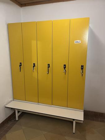 Spind 5-teilig mit Sitzbank, 150 x 50 x 998