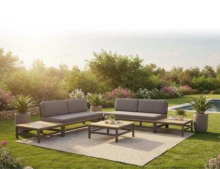 Gartenlounge Set NEU, Modulare Premium Garten Lounge Eckseit, 6-tlg. Premium Qualit�t u. Felxibilit�t