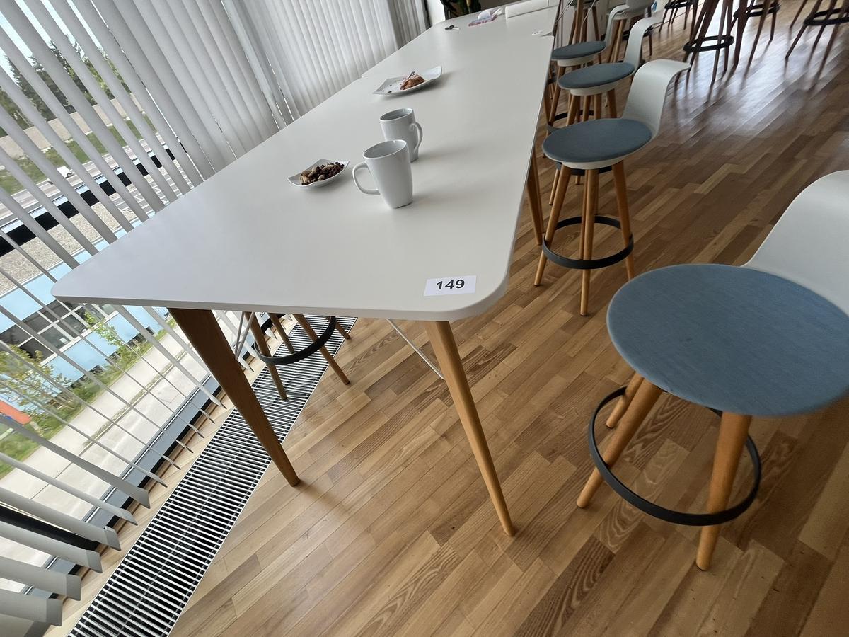 BENE Hochtisch mit 80/100/107 cm mit 4 BENE Hockern drehbar