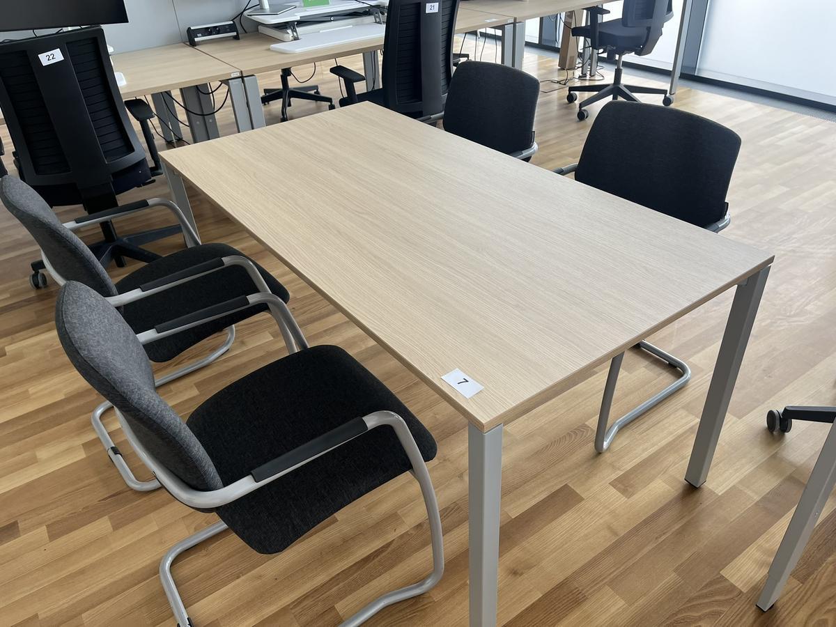 Besprechungstisch BENE 160x80 cm plus 4 St&uuml;ck Narbutas St&uuml;hle